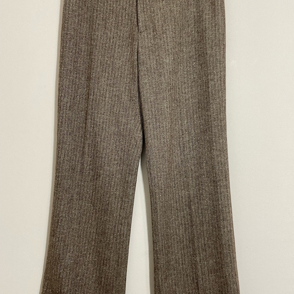 VERTIGO Paris Womens Flat Front Wide Leg Pants Size 10 Made France Wool Blend - Picture 4 of 9